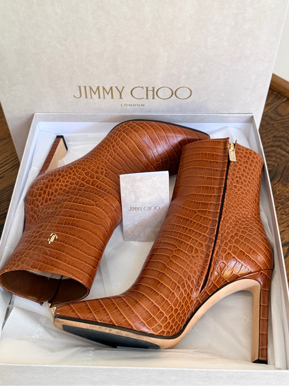 Jimmy Choo Minori 100 Ankle boots, size 37, Croc embossed leather - Picture 12 of 14